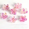 Flor Miniatura de Cinco Pétalas com Bordas Esmaltadas, Base de Flor de Ameixa 3D DIY Feita à Mão para Acessórios de Colares e Pulseiras