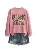 Amazon Wish site independente moda casual retrô feminina nerd de livros floral outono e inverno nova blusa de moletom