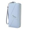 Cartera de estilo coreano para mujer, cartera larga con doble flor y cremallera, con costuras, tarjetero multifuncional.