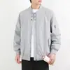 Jaqueta bomber masculina estilo aviador com gola alta, marca moderna, fina para primavera e outono, versátil, funcional, roupa de trabalho, casaco casual, jaqueta de beisebol