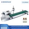 ZONESUN máquina de enchimento com esteira transportadora pequena de cabeça única bomba magnética água de desinfecção com álcool linha de enchimento automático de esteira