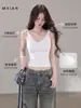 Camisola para mujer con almohadillas en el pecho, nuevo estilo de verano 2026, top tipo sujetador sexy de cuello en V ajustado para usar como prenda exterior