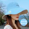 Sombrero de Pescador Reversible de Margaritas para Mujer Primavera y Verano Estilo Japonés Coreano Moderno Combinable para las Cuatro Estaciones Parasol Ala Grande Sombrero para el Sol