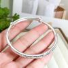 Pulsera de plata esterlina 9999 para mujer, sólida, lisa, push-pull, Xiangyun, simple, moderna, versátil, joyería exquisita de alta gama