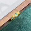 Nuevo Anillo Abierto de Esmalte Rosa Mariposa de Ensueño Personalidad Retro Patrón de Lujo Ligero Exquisito