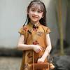 Meninas Cheongsam Verão Novo Estilo Chinês Tang Terno Estilo Ocidental Vestido Meninas Estilo Chinês Melhorado Retro Hanfu Vestido