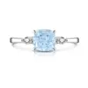 Venta Caliente en Vivo Anillo de Piedra Preciosa de Color Corte Flor de Hielo Padparadscha Moda Simple Brillante Anillo de Diamante de Alto Carbono Dropshipping