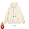 Moletom Simples com Capuz Forrado com Fleece 360g para Homens e Mulheres, Manga Longa, Primavera e Outono, Estilo Casal Pesado, Pulôver Solto Streetwear