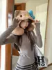Tiro real~Nueva camiseta de manga larga de color liso con forro polar, ajuste ceñido, capa base para otoño e invierno 2026 para mujer, top interior casual