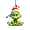 Adornos Navideños del Grinch Decoraciones Navideñas Decoraciones para Ventanas Montaje de Escena Adornos Montados en Coche de Cabello Verde