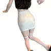 Falda negra de línea A para mujer, falda-pantalón corta bodycon de cintura alta anti-exposición de verano, falda de un solo paso adelgazante para mujeres petite