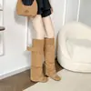 Botas de Caballero para Mujer 2026 Modelo Nuevo Punta Fina Aumento Interno de Altura Hebilla Caña Alta Botas de Caballero Nicho Retro Botas Largas por Encima de la Rodilla