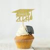 Temporada de graduación 2024 inserto para pastel clase de 2024 polvo brillante tarjeta inserto para pastel de fiesta de graduación