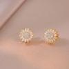 Collar de girasol para mujer, estilo japonés-coreano, recién llegado, con incrustaciones de diamantes, anillo giratorio para clavícula, joyería de cadena.