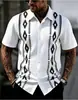 Camisa de Manga Curta Masculina de Verão Europa Transfronteiriça Estampa Geométrica Étnica Casual Tendência Fonte Atacado