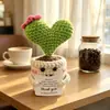 Plantas en maceta tejidas transfronterizas, plantas en maceta artificiales, adornos de punto, flores artificiales de lana terminadas, decoraciones de escritorio, tarjetas, muñecas
