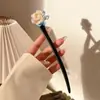 Pasador de Madera Nuevo Estilo Chino Pasador de Pelo Estilo Antiguo Pasador de Pelo para Mujer Alta Calidad Sentido de Suzuki Orquídea Estilo Nacional Combinación Falda de Cara de Caballo Pelo Pasador de Pelo