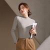 Camiseta Interior de Rayón con Cuello Alto de Media Manga para Mujer, 340g, Estilo Otoño e Invierno 2024, Ropa Interior de Manga Larga con Cuello Alto, Nuevo Estilo Otoño e Invierno