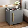 Mesita de noche Segura Simple Moderna Madera Maciza Sensación de Lujo Ligero Nuevo Modelo 2026 Hogar Seguro Dormitorio