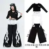 Ropa para niñas de danza jazz, tops de manga larga infantiles modernos y geniales, atuendos de actuación de street dance, ropa elegante de jazz para práctica para niños