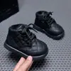 Botas de Cuero para Niños 2026 Otoño/Invierno Estilo Coreano Sencillo Botas de Algodón Forradas de Felpa para Niñas y Niños, Botas Cortas Cálidas y Antideslizantes