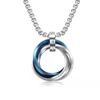 Collar con colgante de tres anillos para hombre y mujer, estilo Sansheng III, sin joyas