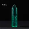 Adorno de cristal natural en forma de prisma hexagonal en rosa, morado, amarillo y blanco, pilar de cristal de punta única para decoración del hogar, sala de estar y escritorio de oficina