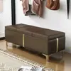 Banqueta para cambiarse los zapatos en la entrada, zapatero rectangular para uso doméstico, banco de almacenamiento al pie de la cama, banco de almacenamiento largo para tiendas de ropa