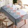 Toalha de Mesa Pied-de-Poule Impermeável, à Prova de Óleo, Resistente ao Calor, Sem Lavagem, Estilo Ins, Para Mesa de Centro, Atacado Peça Única