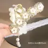 Presilha de cabelo de jasmim com borla, grampo de garra elegante, anti-colapso, artefato fixo, parte traseira da cabeça, grampo de tubarão, acessórios avançados para cabelo