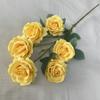 Estilo Escandinavo Tecido Escovado Longo 6 Cabeças Rosas Sweetheart Casa Hotel Casamento Dia dos Namorados Decoração Flores Falsas Flores Artificiais