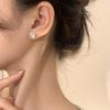 Pendientes cuadrados de circonita bañados en oro y cobre para mujer, nuevo estilo, ligeros, lujosos, de moda, con temperamento Super Flash, pendientes de aguja de plata 925.
