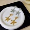 Pendientes colgantes de estrella de mar de oro de 18 quilates, estilo coreano, de moda, ligeros, lujosos, de alta gama, de verano, exagerados, para mujer.