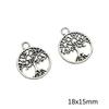 Colgante de pentagrama lunar de aleación de plata antigua galvanizada, hecho a mano, pulsera de cuentas casera, accesorios para collar