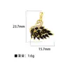 Accesorios para joyería diy directos de fábrica colgante H chapado en cobre colgante simple de piedra ojo de gato colgante de cisne microincrustado sin cadena