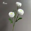 3 Peonías artificiales para decoración del hogar, accesorios para fotos, ramos de mesa para bodas y rosas.