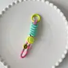 Adecuado para todo tipo de fundas de teléfono móvil, cordón corto para colgar, adornos colgantes, candado para llaves, mochila, cara sonriente de colores, cuerda para colgar con tarjeta