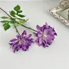 Flores Artificiais de Dália de Alta Qualidade com Duas Cabeças para Decoração de Casa, Sala de Estar, Decoração de Mesa de Jantar, Arranjo de Casamento e Adereços de Fotografia