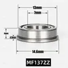 Rolamento de Esferas de Sulco Profundo com Flange Mf137Zz Tamanho 7*13*4mm Rolamento com Borda Rolamento Estático de Alta Velocidade Miniatura