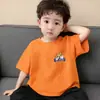 Blusas Estampadas Estilo Coreano de Verão para Crianças, Algodão Puro, Macias e Largas, Gola Redonda, Mangas Curtas, Roupas Infantis, Camisetas de Manga Curta para Meninos