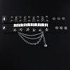 Moda europea y americana pulsera ancha de cuero multicapa personalidad dominadora remache de calavera punk hip-hop joyería