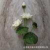 Simulación de nenúfar de tres cabezas, flor de seda, Buda, Salón Guanyin, para flores falsas, decoración floral para el hogar, hoja de loto, accesorios de boda