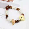 Pulseira Cerâmica Jingdezhen Cor Dopamina Antiga Contas Tecida à Mão Presente Original Nova Pulseira Chinesa para Mulheres