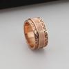 Anillo de dedo de encaje de tendencia europea y americana para combinar con todo, anillo de acero inoxidable giratorio descompresor con la verdad de seis caracteres para hombres y mujeres