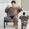 Pijama infantil plus size, roupão de manga longa de algodão puro oversized, conjunto de pijama para meninos, outono, desenho animado, solto, casual, estilo estudante