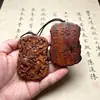 Amuleto "Sem Preocupações" de madeira de azinheira atingida por raio, pingente duplo face esculpido à mão com o sábio celestial Zhong Kui, item de artesanato em madeira, colar decorativo