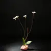 Empratamento de Banquete Rural Estilo Chinês com Flores e Plantas Artificiais, Decoração de Bandeja Artística para Hotel, Embelezamento Criativo de Pratos Frios e Sashimi com Flores Pequenas