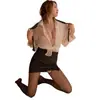 Paixão sexy sem lingerie sexy charmosa uniforme tentação quente role-playing elástico quadril terno de secretária