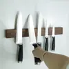 Estante magnético para cuchillos de madera maciza, soporte multifuncional para cuchillos de pared sin taladro, estante magnético de almacenamiento para cocina