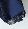 Estilo Europeo y Americano Dulce Patrón de Terciopelo Chic Manga de Campana Minifalda Retro Malla Elástica Sexy Ajustada Falda